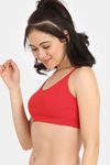 Rosaline Double Layered Non Wired Full Bralette - High Risk Red — thumbnail 3
